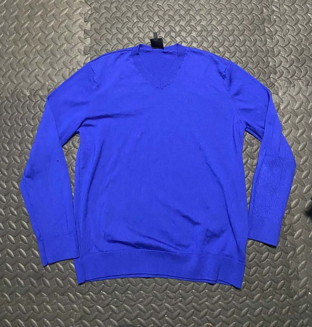 A/X Exchange Men's Royal Blue V-Neck Long Sleeve Sweater, Size XL